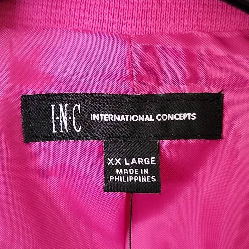 INC Coat Jacket w/Stand Collar Zip/Snap Flap Close Pink size XXL NWT - Picture 9 of 16